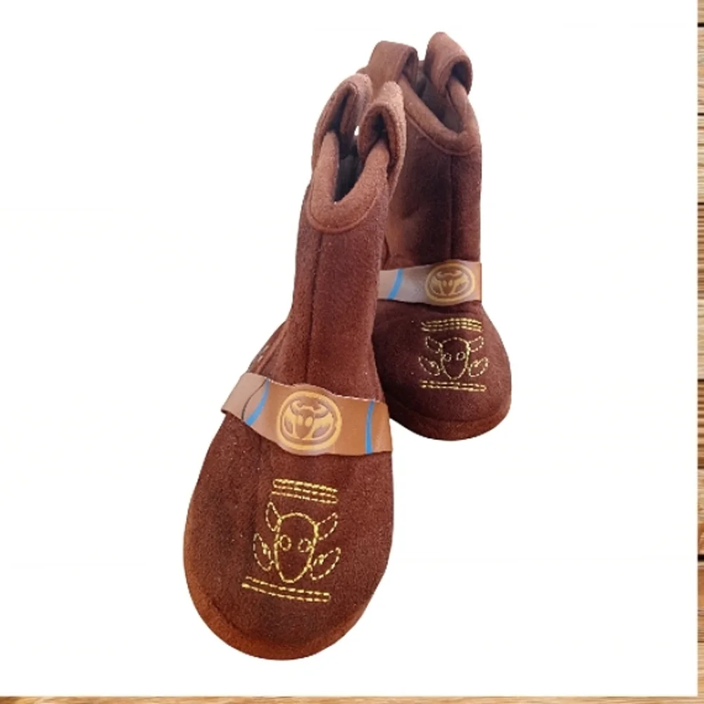 M4)  Disney Toy Story Woody Toddler Boots Slippers Size 5-6 Brown Soft Costume